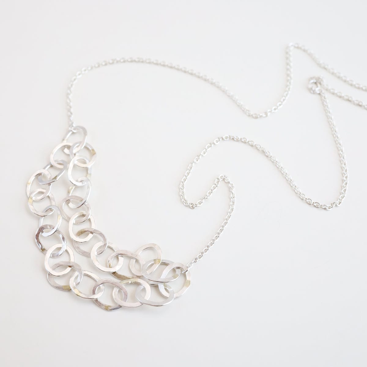 Load image into Gallery viewer, NKL Sterling Silver Double Linked Chain Necklace
