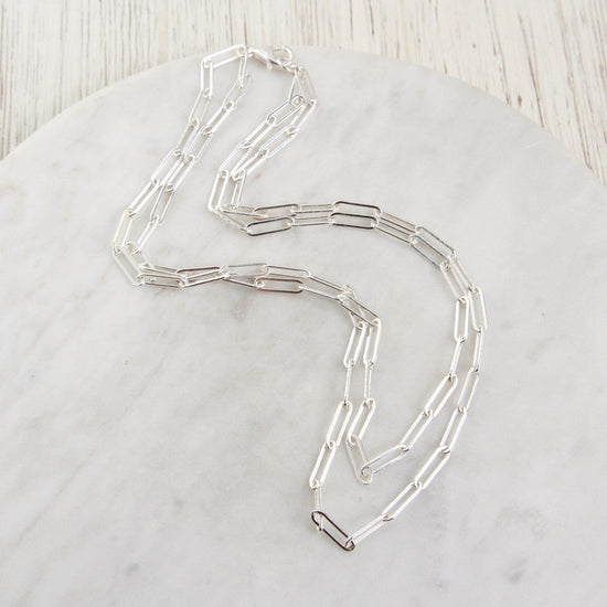 NKL Sterling Silver Double Paperclip Chain Necklace