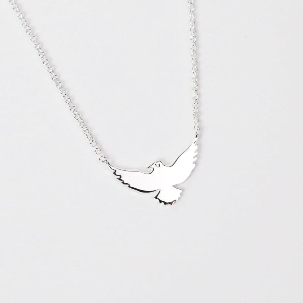 NKL Sterling Silver Eagle on Fine Cable Chain Necklace