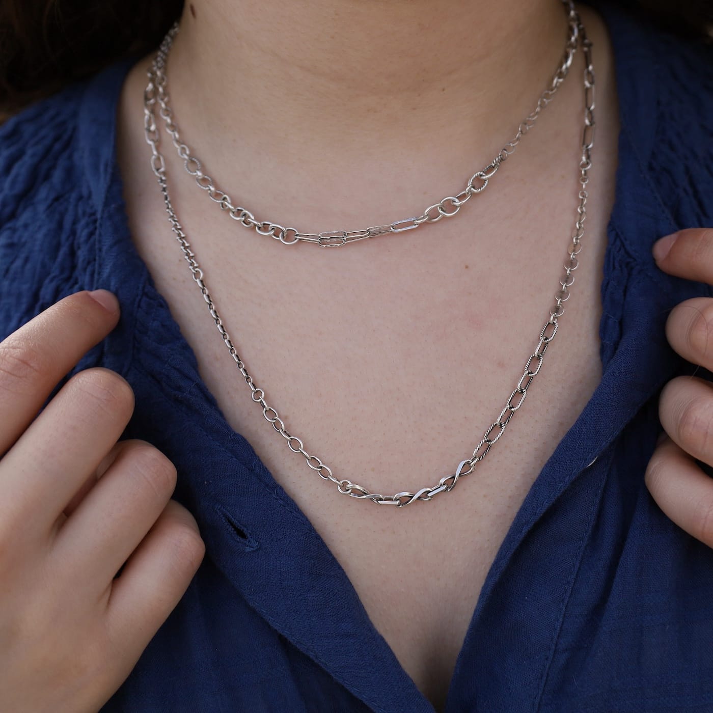 NKL Sterling Silver “End of Day” Chain Necklace -Each