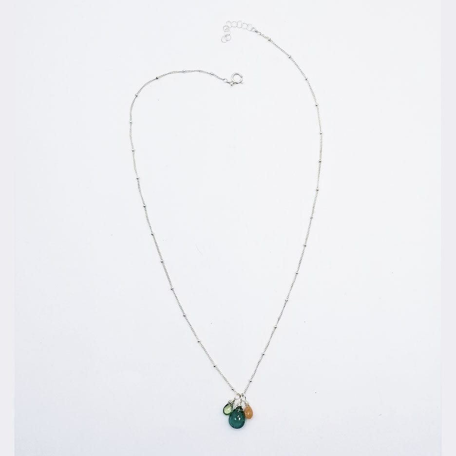 NKL Sterling Silver Green Cluster Necklace