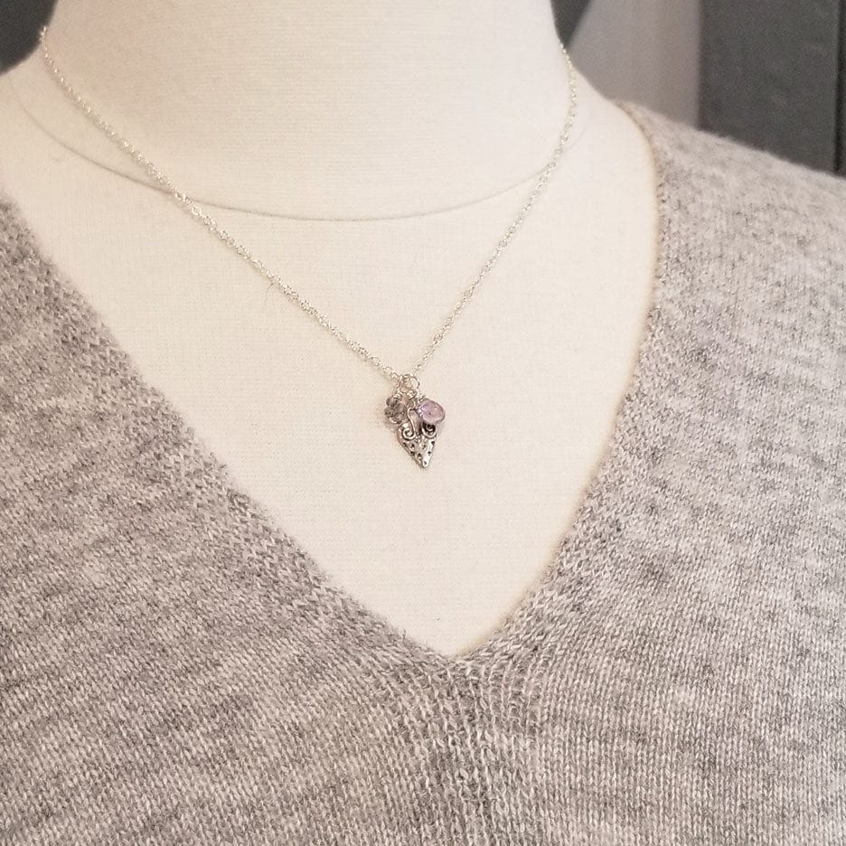 
                      
                        NKL Sterling Silver Heart & Stone Charm Necklace
                      
                    