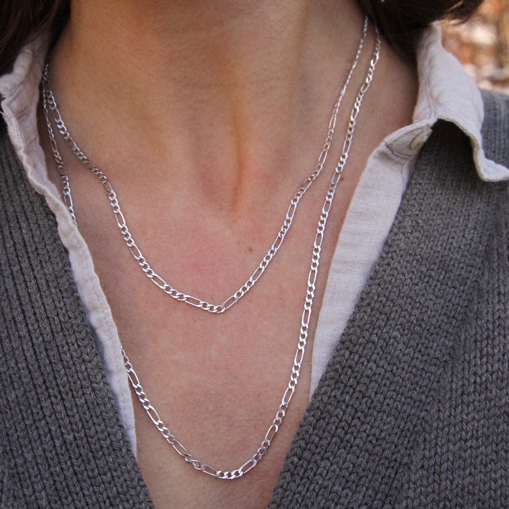 NKL Sterling Silver Long  Curb Chain