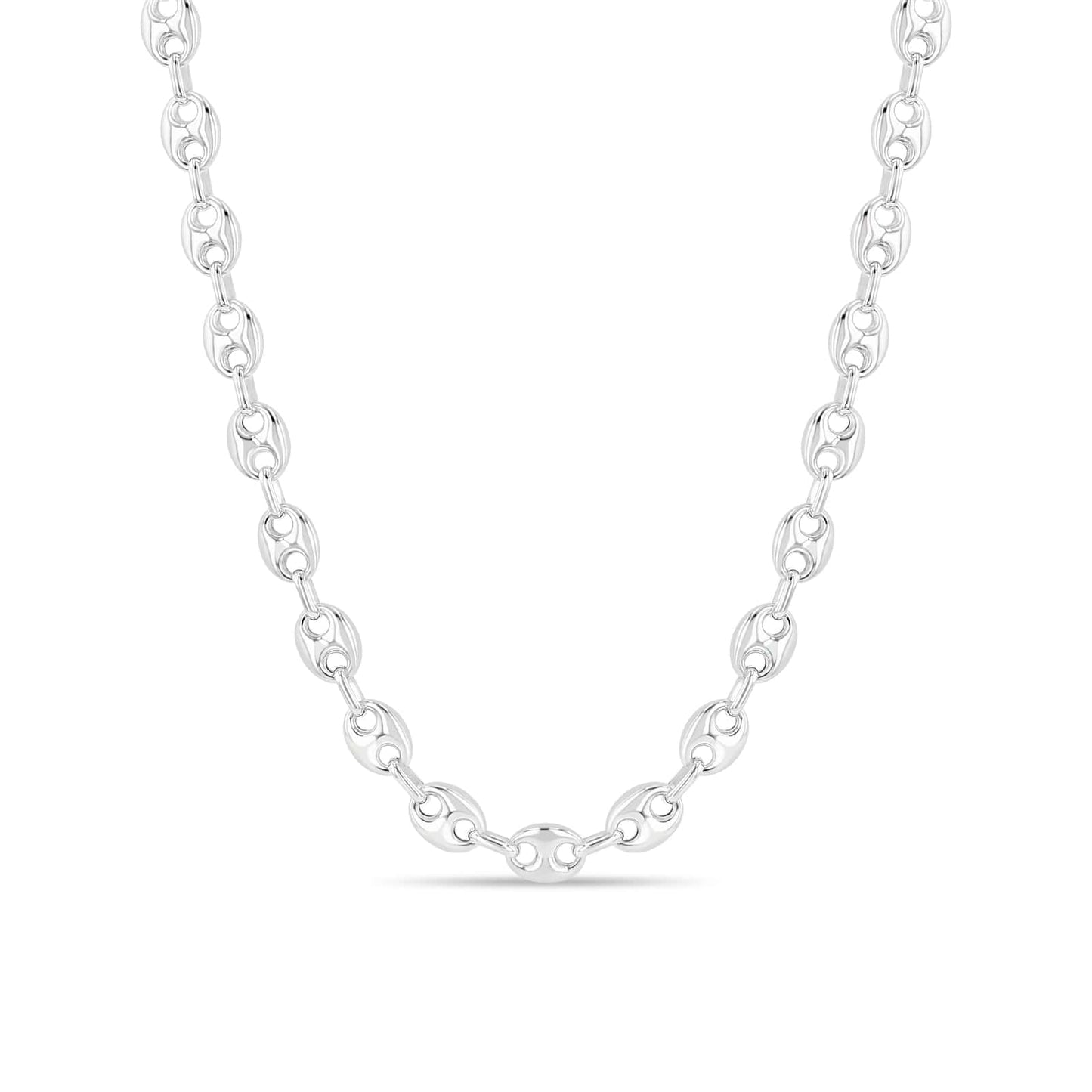 NKL Sterling Silver Medium Puffed Mariner Chain Necklace