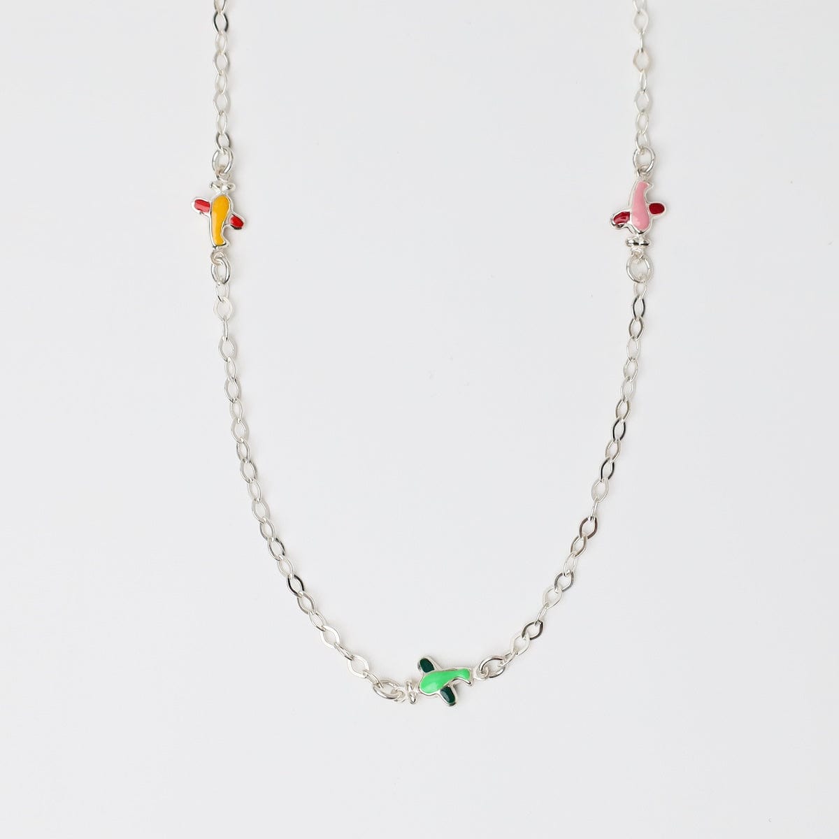 NKL Sterling Silver Necklace with Enamel Planes