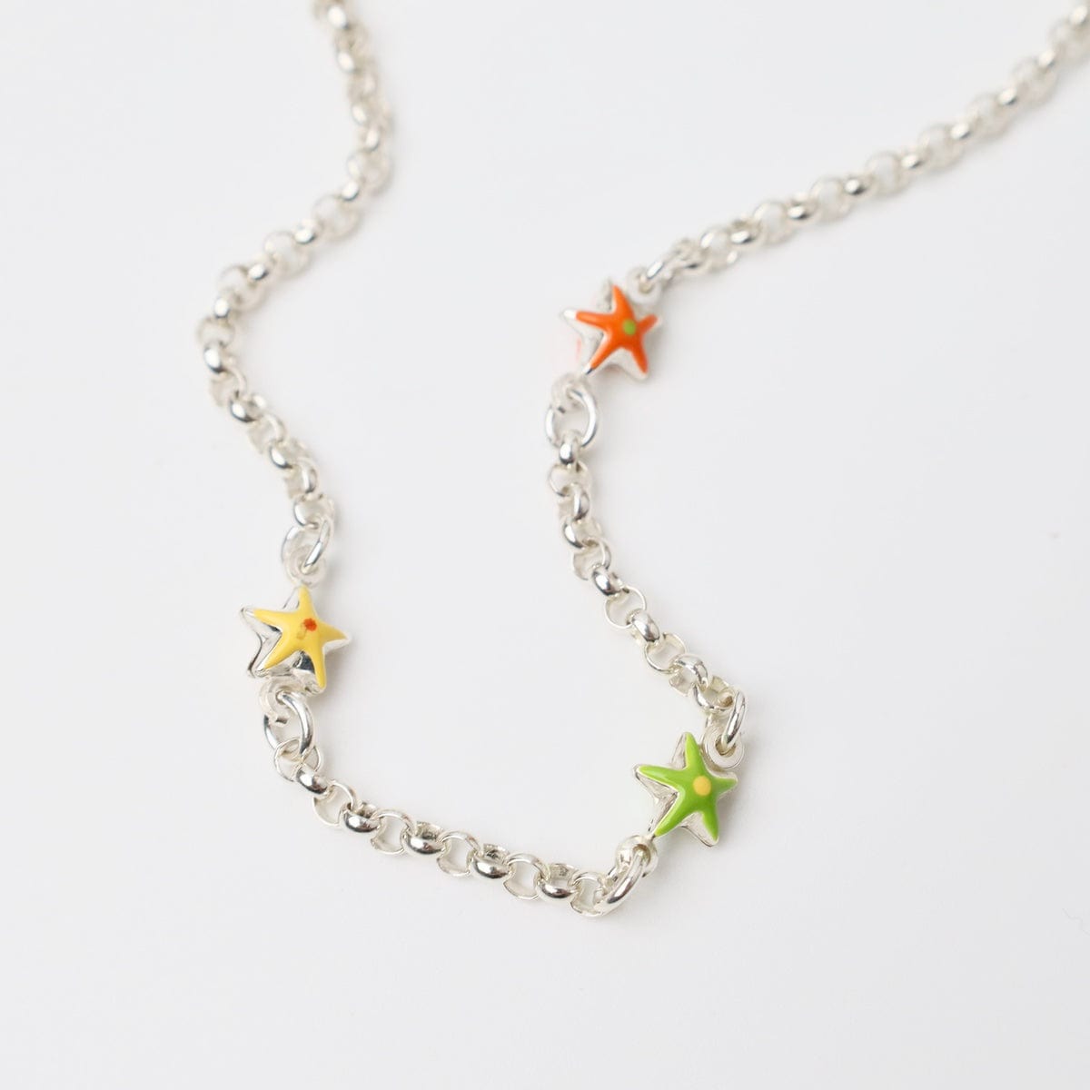 NKL Sterling Silver Necklace with Enamel Starfish