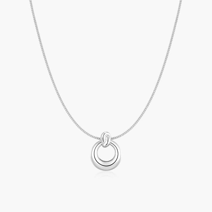 NKL Sterling Silver Open Circle Pendant Necklace