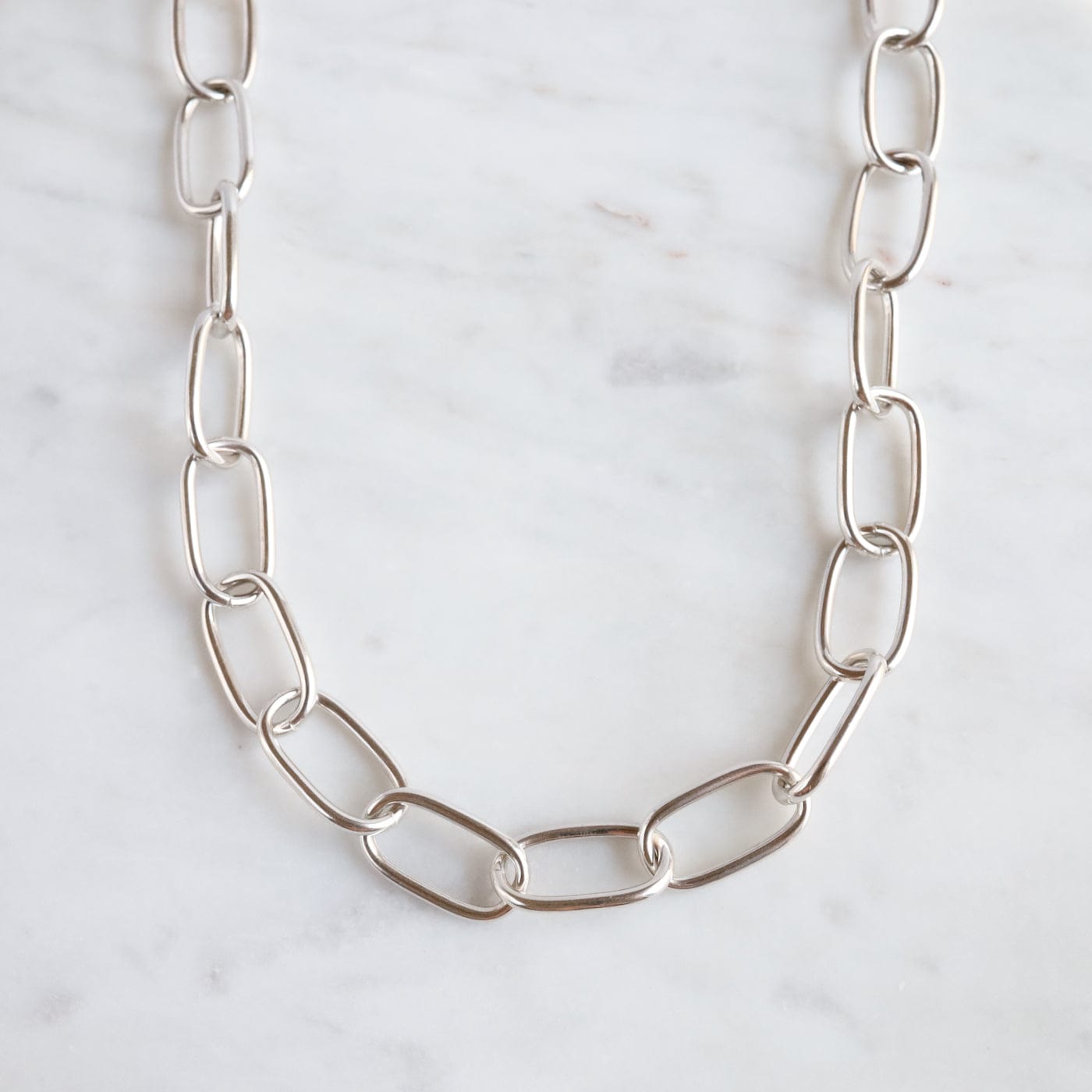 NKL Sterling Silver Oval Link Necklace