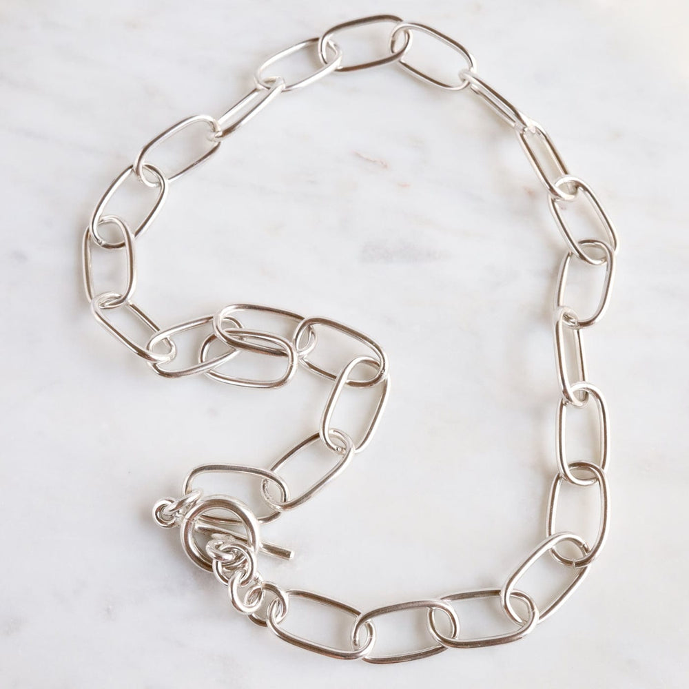 
                  
                    NKL Sterling Silver Oval Link Necklace
                  
                