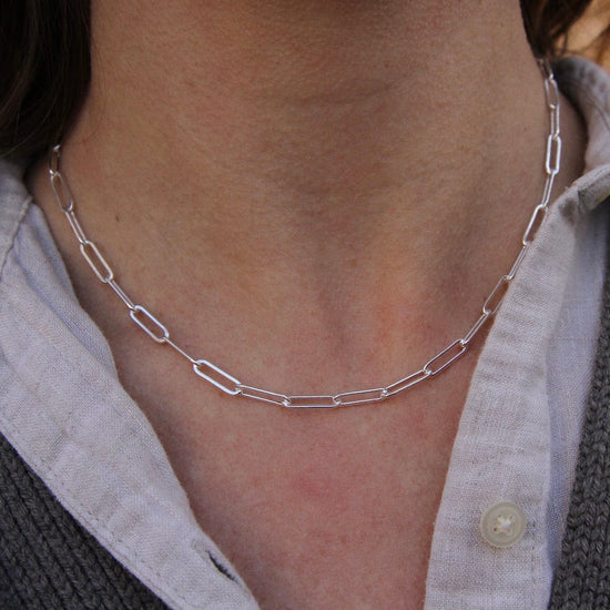 NKL Sterling Silver Paperclip Chain