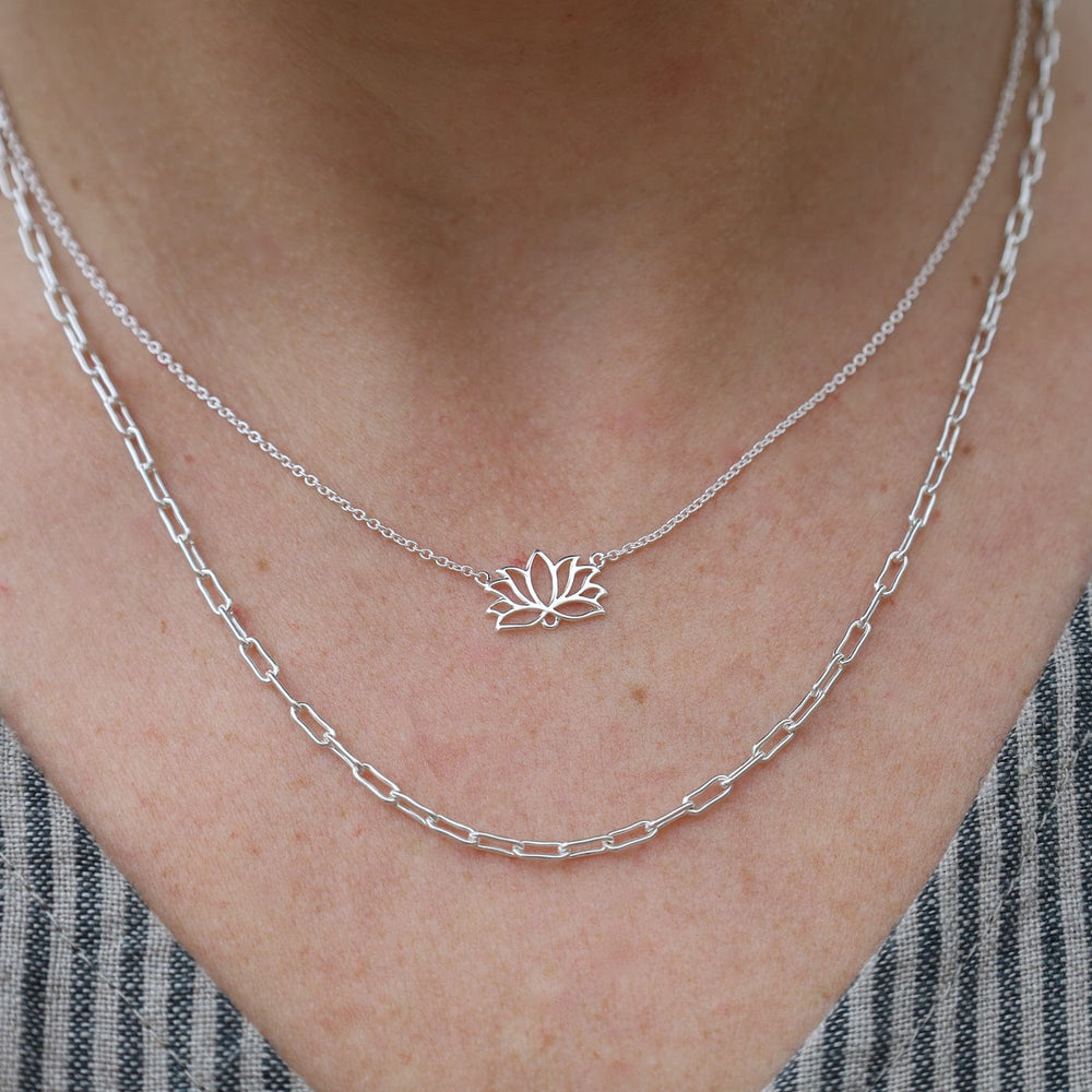 
                      
                        NKL Sterling Silver Parallel Link Chain Necklace
                      
                    