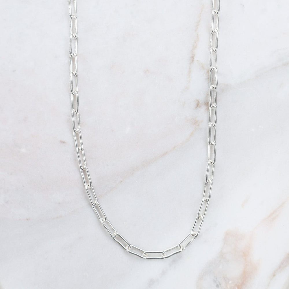 NKL Sterling Silver Parallel Link Chain Necklace