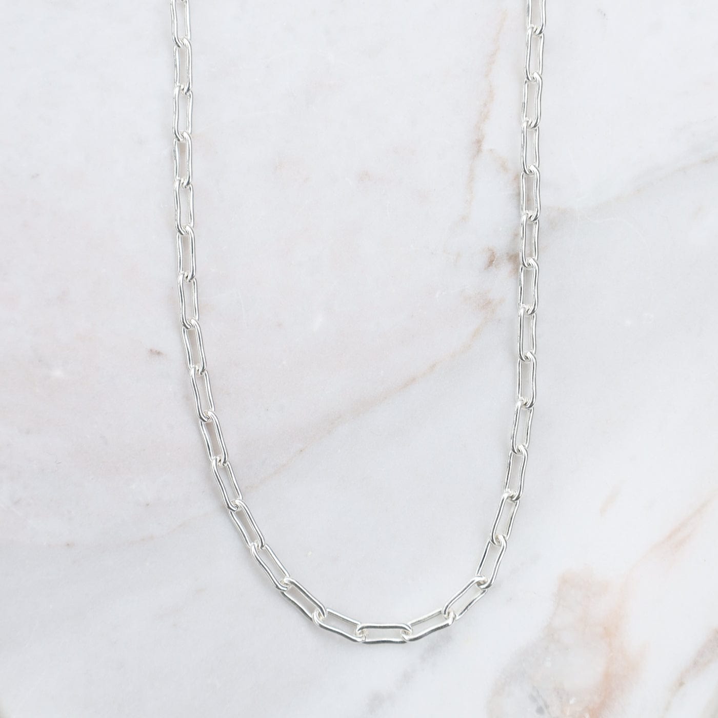 NKL Sterling Silver Parallel Link Chain Necklace