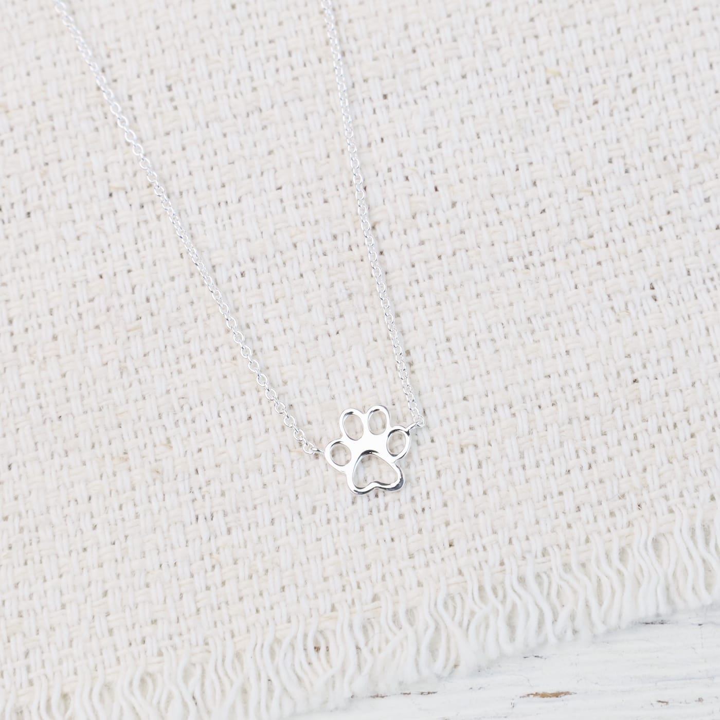 NKL Sterling Silver Paw Print Necklace