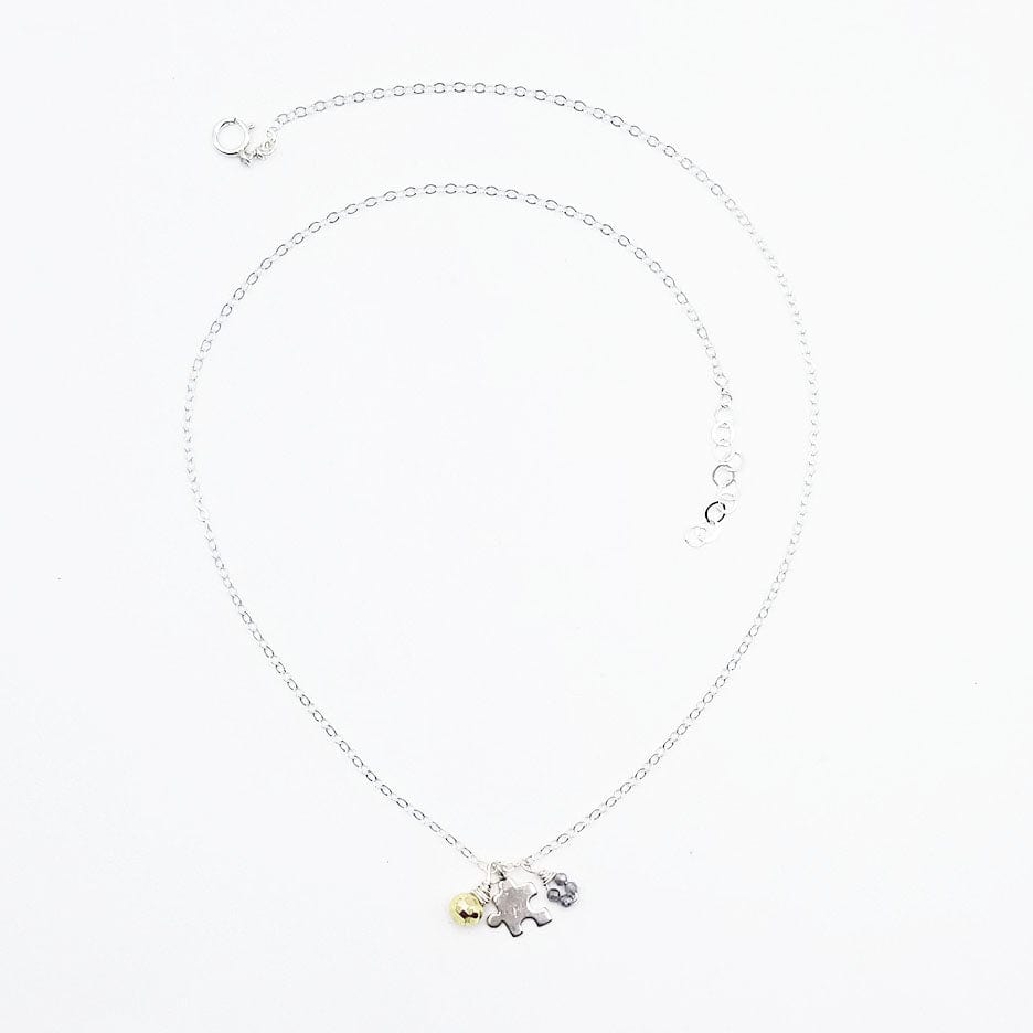 
                      
                        NKL Sterling Silver Puzzle & Stone Charm Necklace
                      
                    