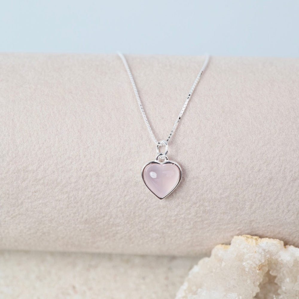 
                  
                    NKL Sterling Silver Rose Quartz Heart on Fine Box Chain Necklace
                  
                