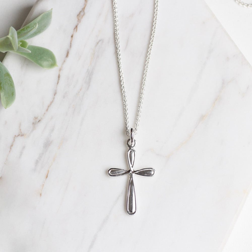 
                  
                    NKL Sterling Silver Rounded Cross Necklace
                  
                