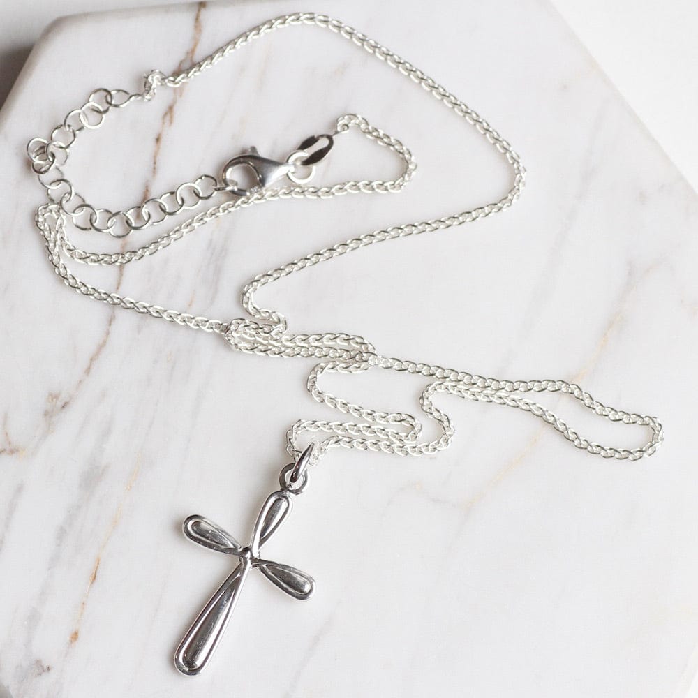 
                  
                    NKL Sterling Silver Rounded Cross Necklace
                  
                