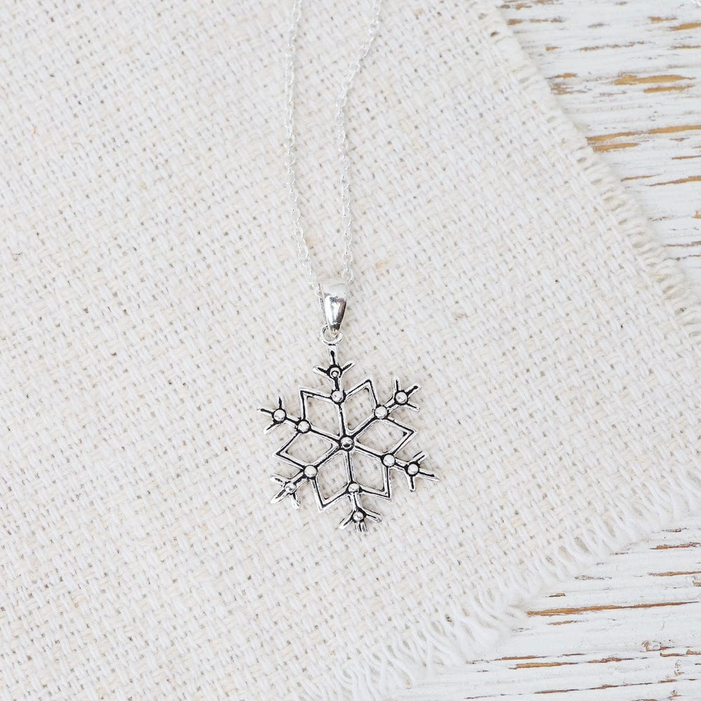 NKL Sterling Silver Snowflake Pendant Necklace