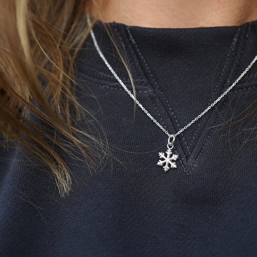 NKL Sterling Silver Snowflake Pendant Necklace