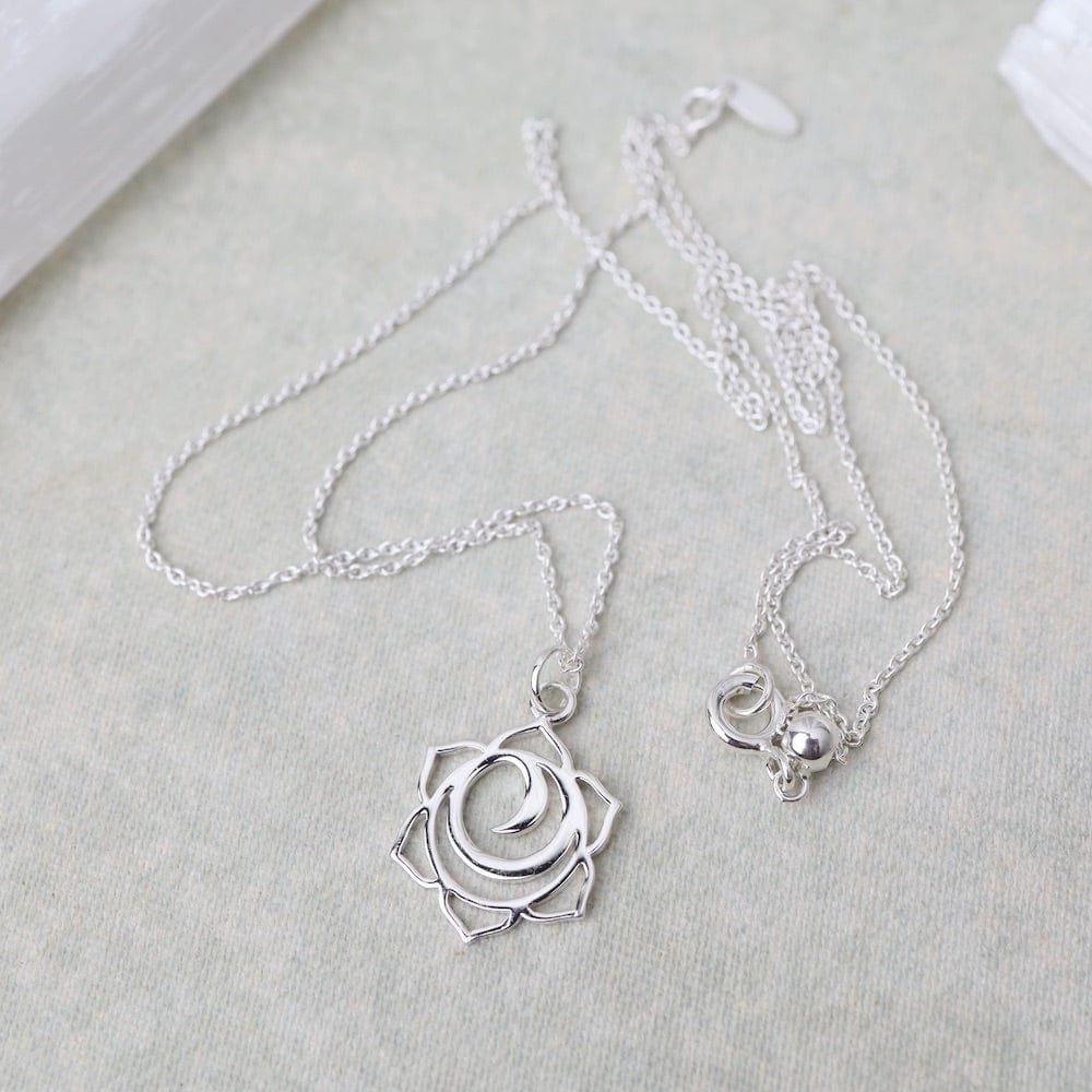 NKL Sterling Silver Spiral Lotus Necklace