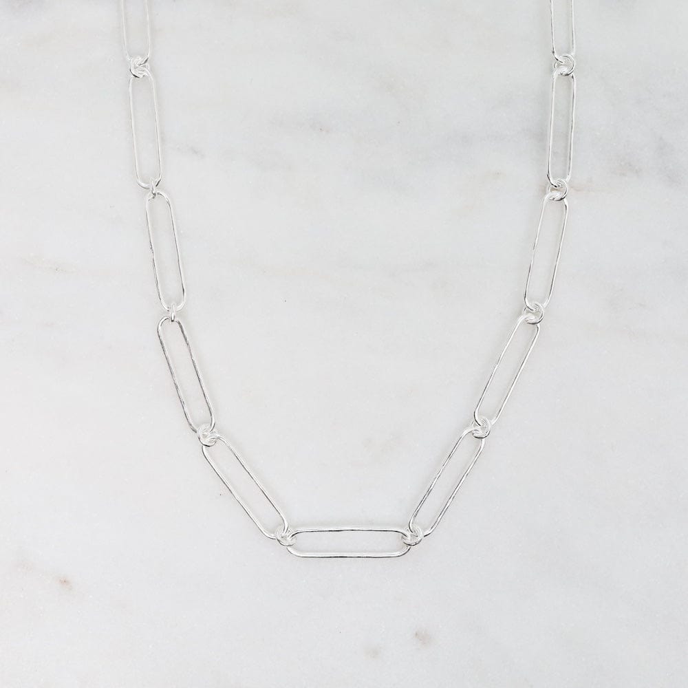 NKL Sterling Silver Square Link Necklace