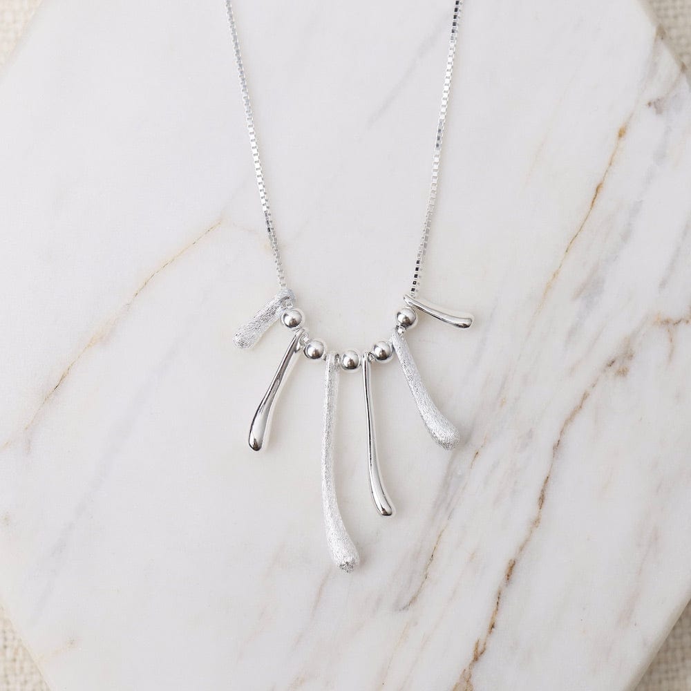 
                  
                    NKL Sterling Silver Squiggle Dew Drops Necklace
                  
                