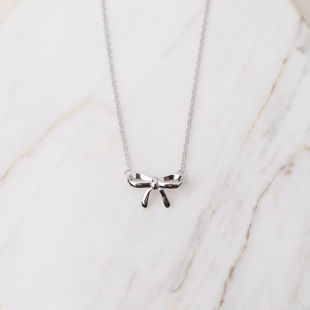 NKL Sterling Silver Tiny Bow Necklace