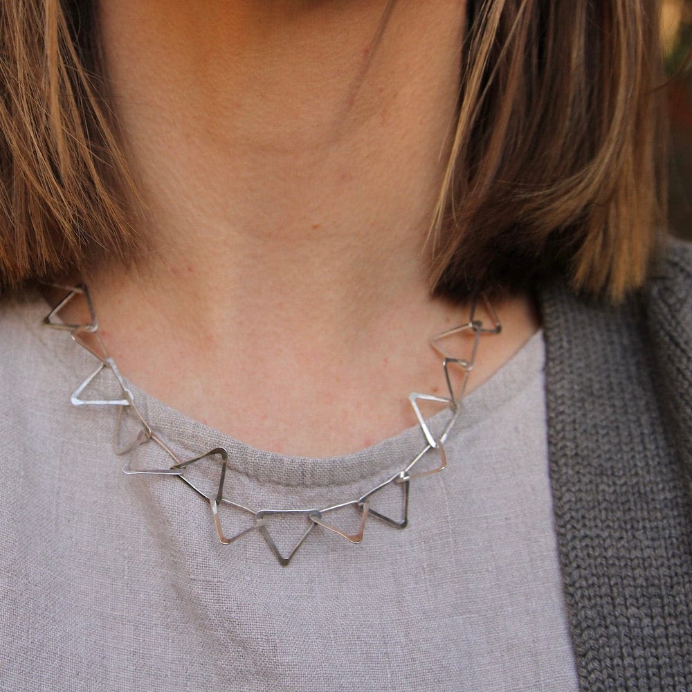 
                  
                    NKL Sterling Silver Triangle Link Necklace
                  
                