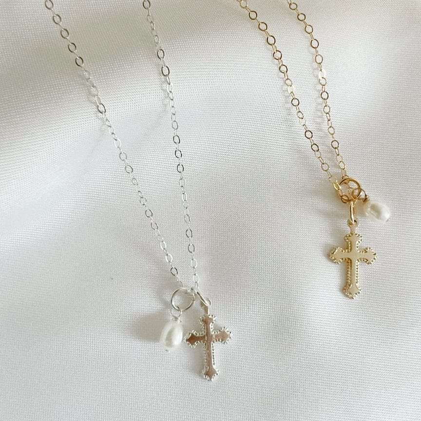NKL Sterling Silver Truly Bless Charm Cross Necklace