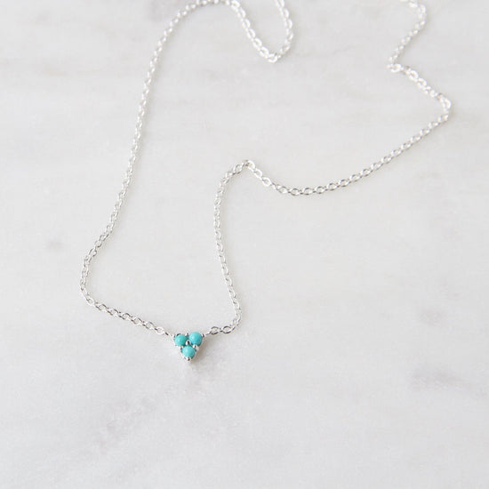 NKL Sterling Silver Turquoise Trio Necklace