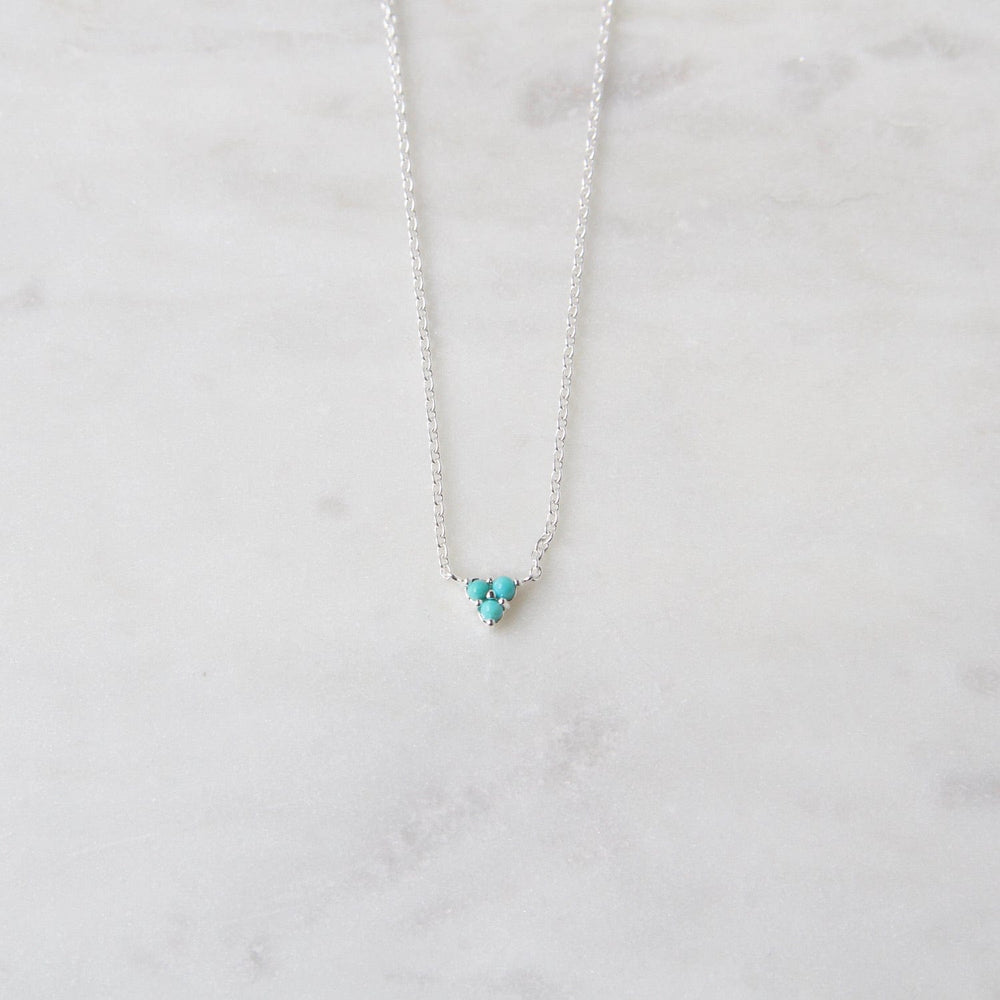 NKL Sterling Silver Turquoise Trio Necklace