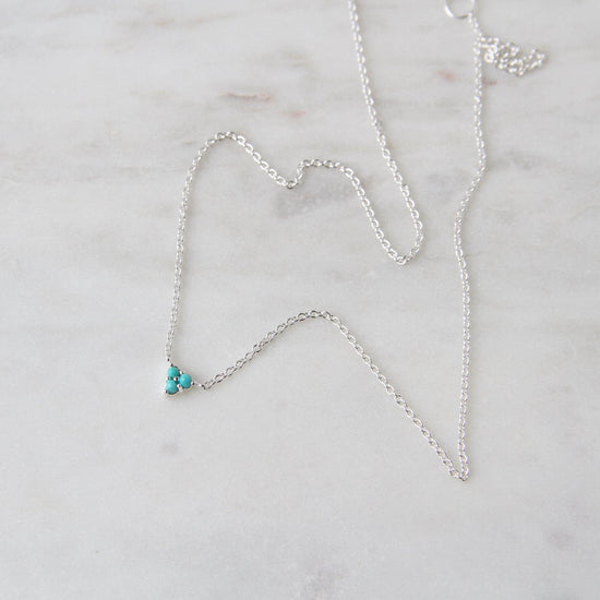 NKL Sterling Silver Turquoise Trio Necklace