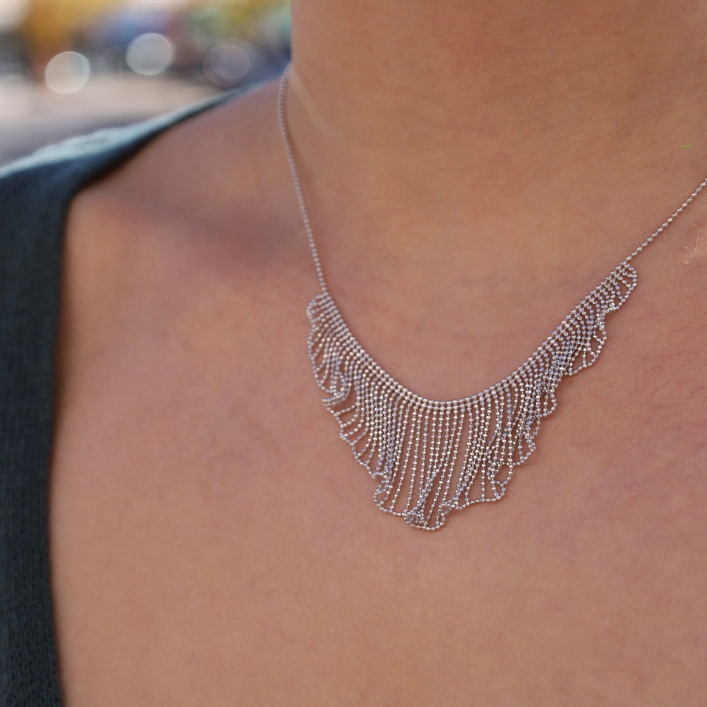 NKL Sterling Simple Waterfall Necklace