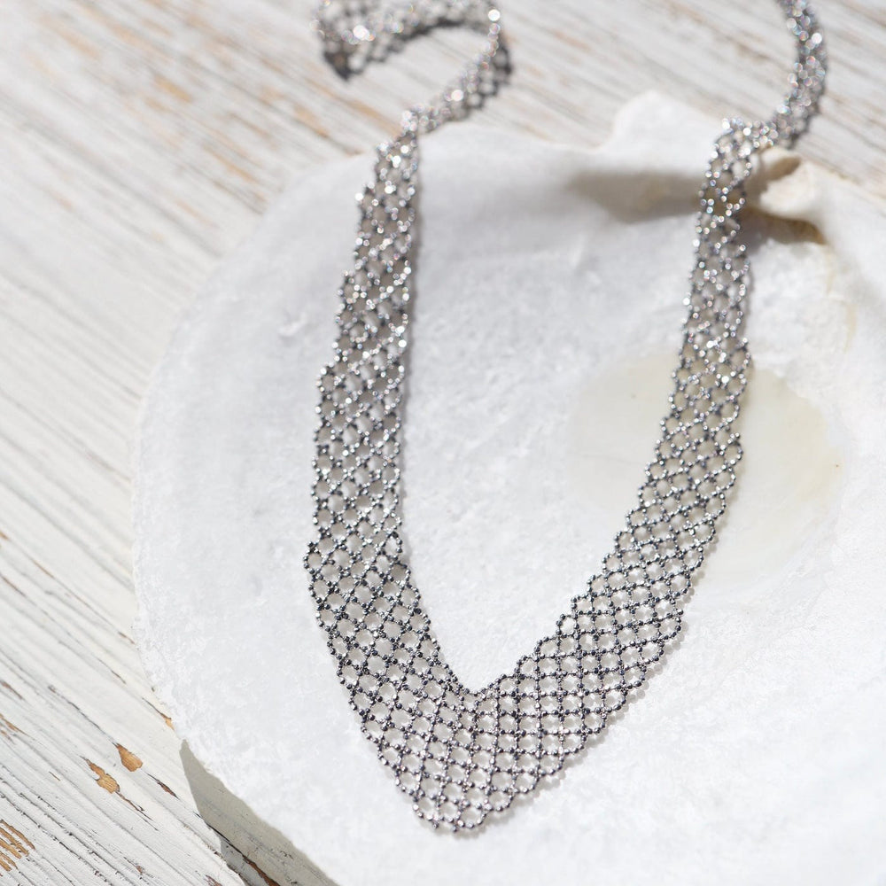 NKL Sterling Small Woven Chevron Necklace