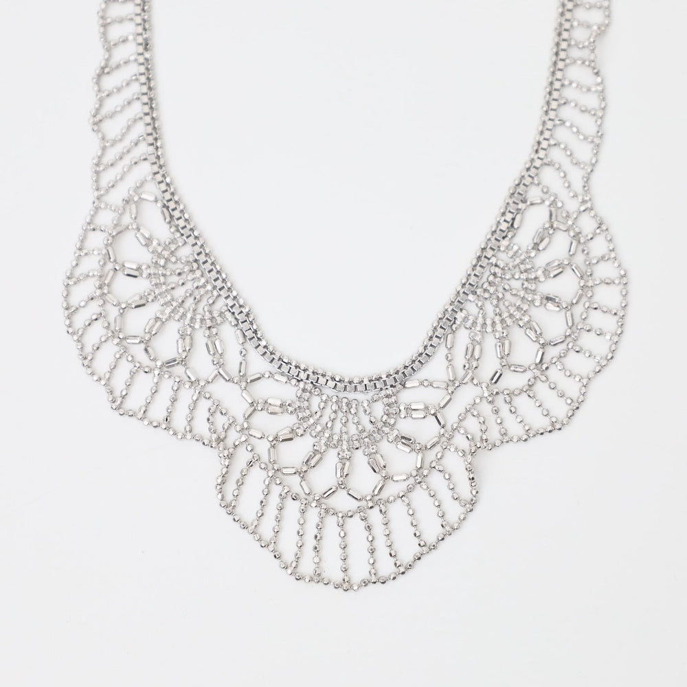 NKL Sterling Triple Floral Lace Necklace