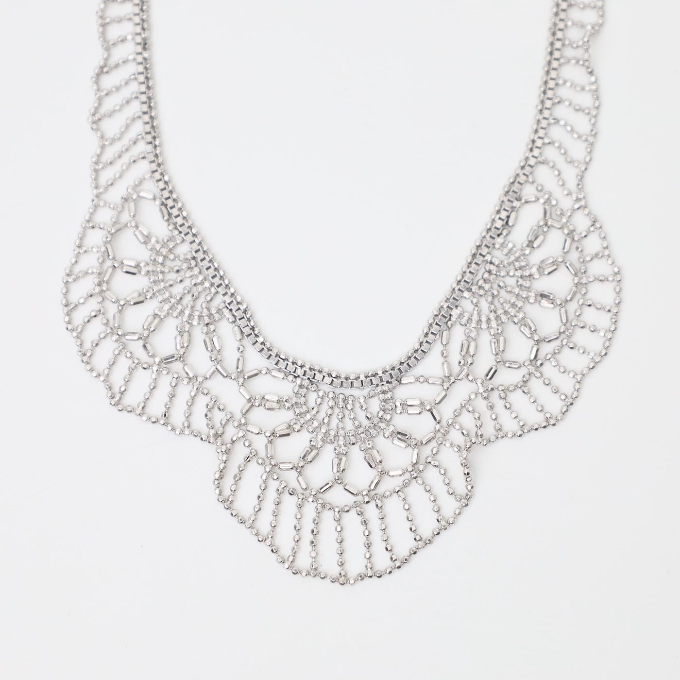 NKL Sterling Triple Floral Lace Necklace