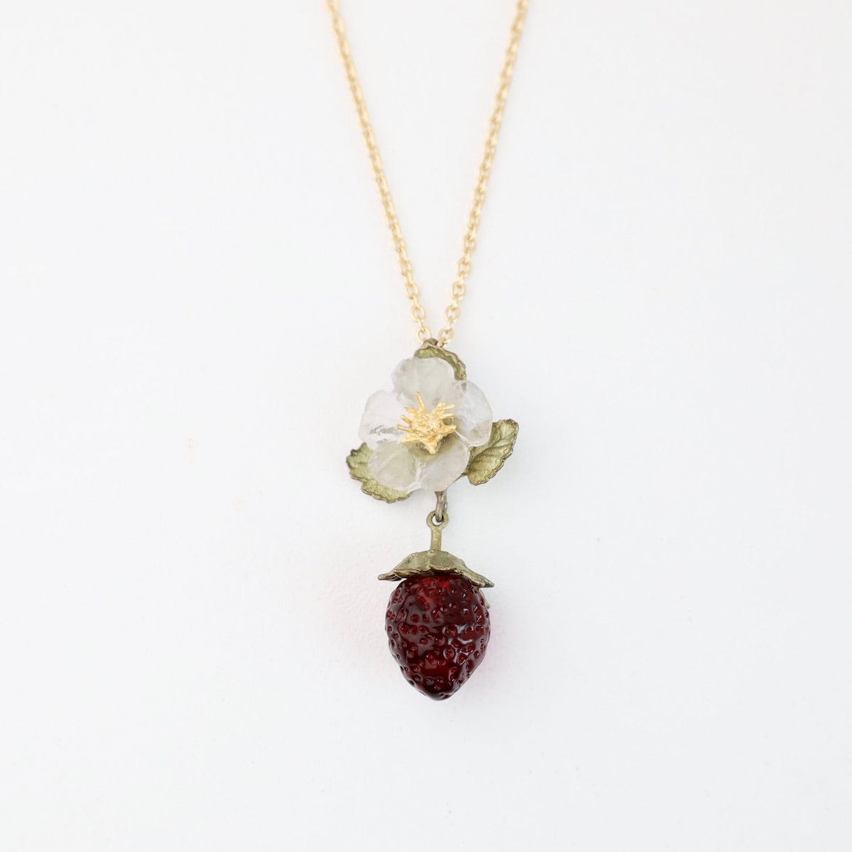 Load image into Gallery viewer, NKL Strawberry Flower Pendant Necklace
