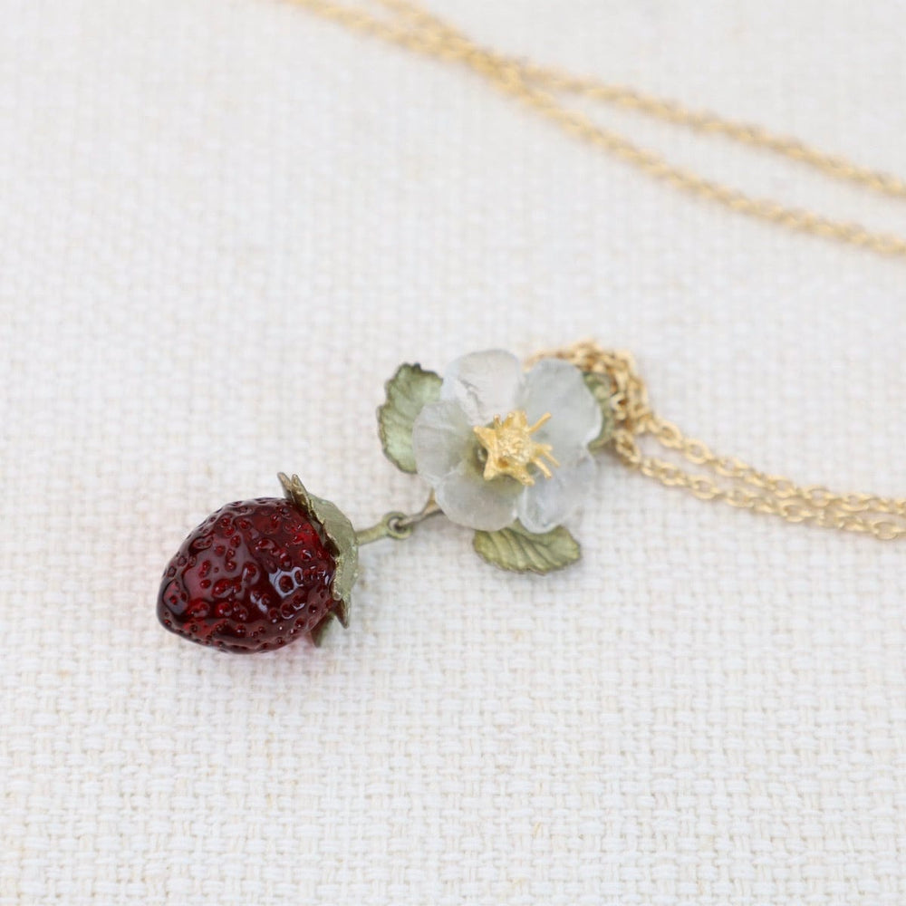 NKL Strawberry Flower Pendant Necklace