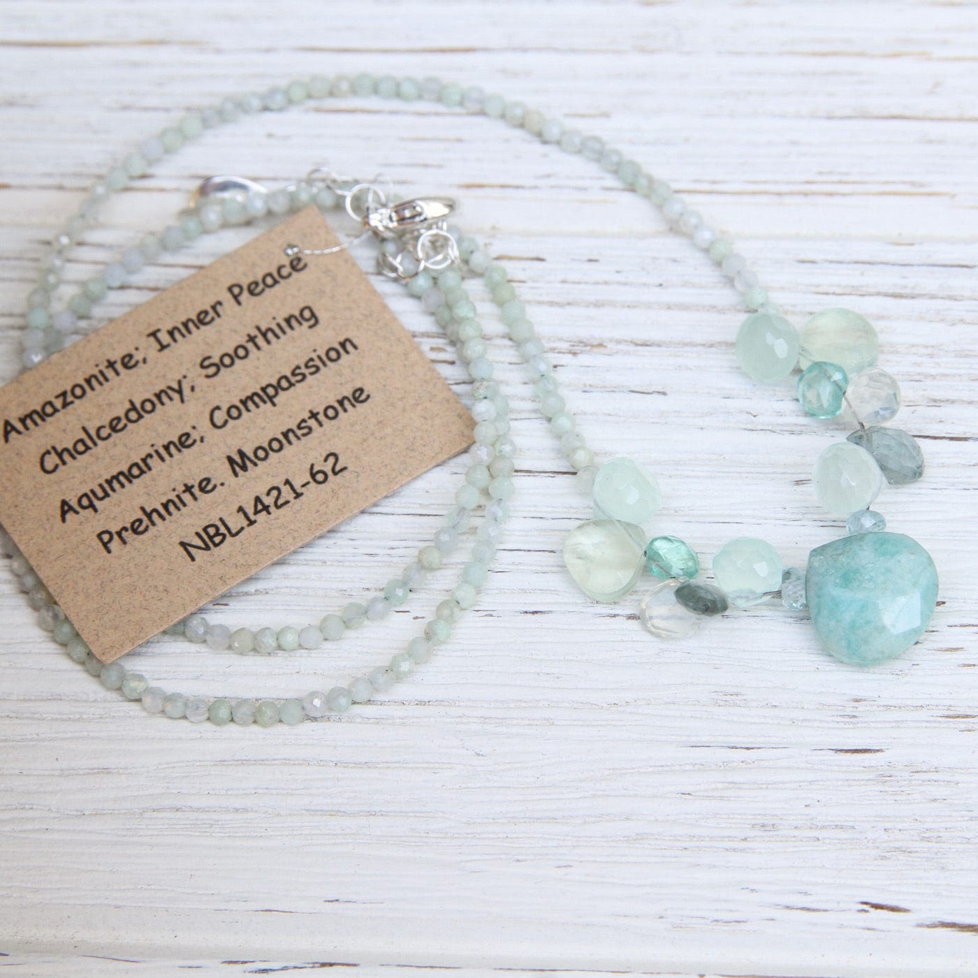 Load image into Gallery viewer, NKL Strung Chalcedony with Amazonite Necklace
