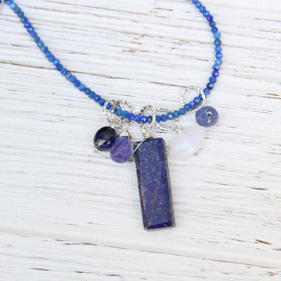 NKL Strung Lapis Lazuli with Floaters Necklace