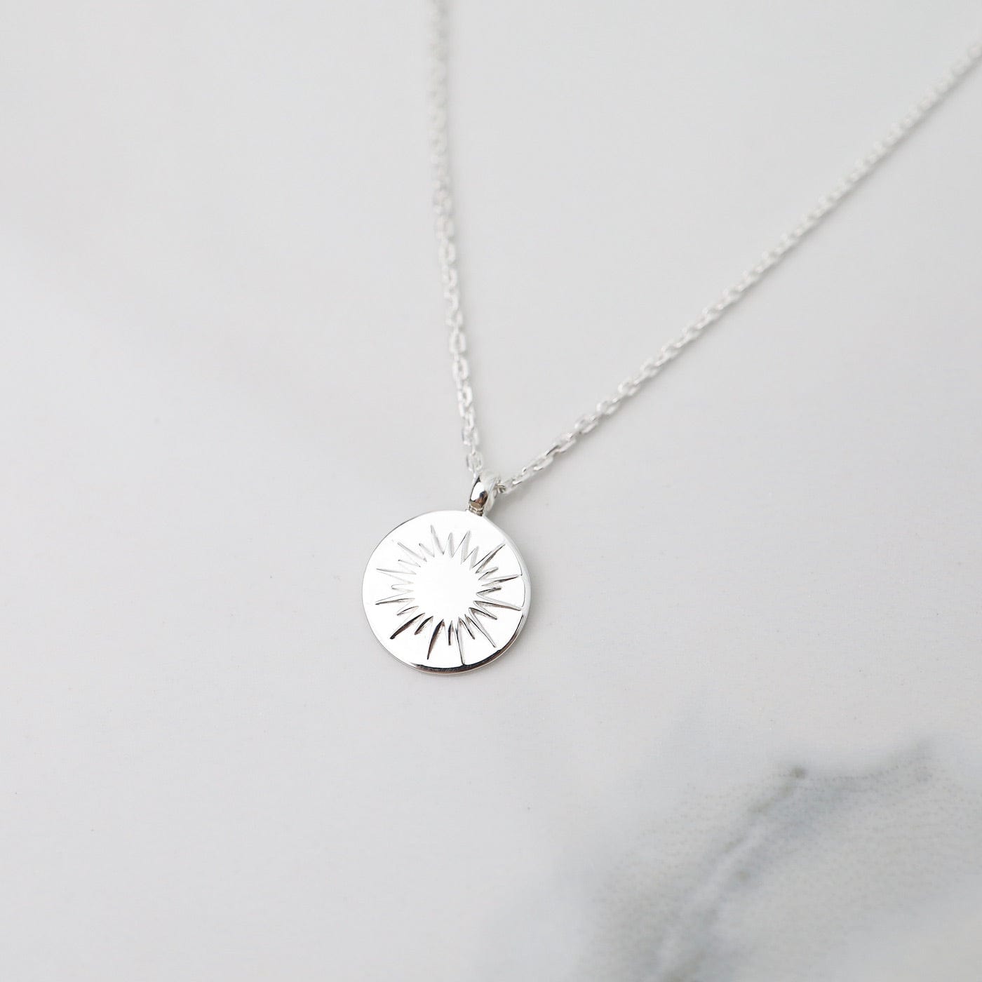 NKL Sunburst Medallion Necklace - Sterling Silver