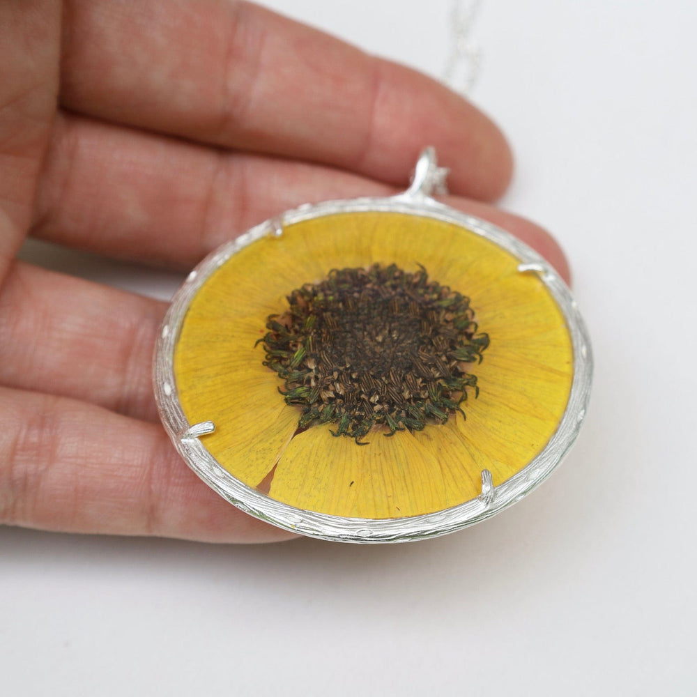 
                  
                    NKL Sunflower Extra Large Botanical Necklace - Recycled Sterling Silver
                  
                