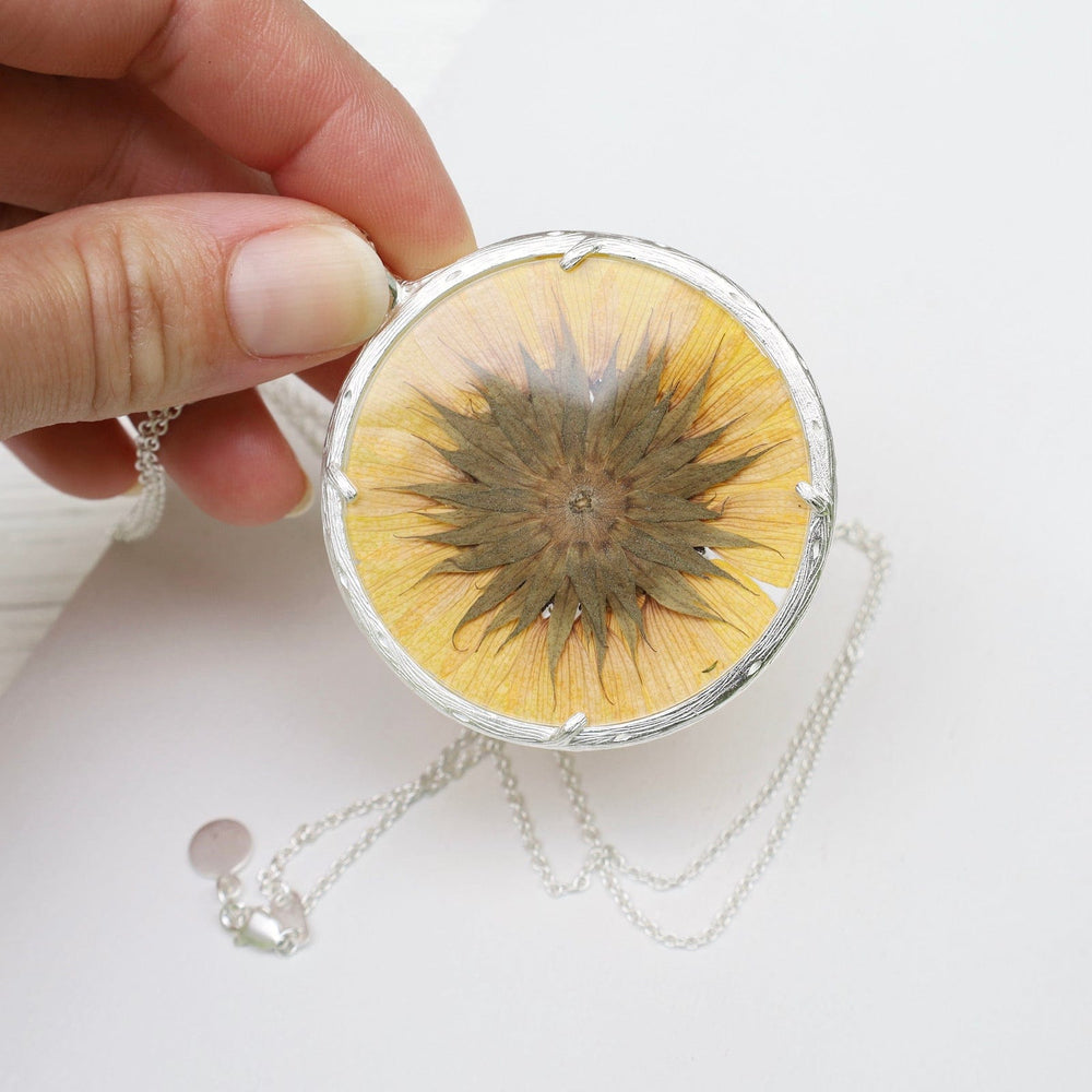 
                  
                    NKL Sunflower Extra Large Botanical Necklace - Recycled Sterling Silver
                  
                