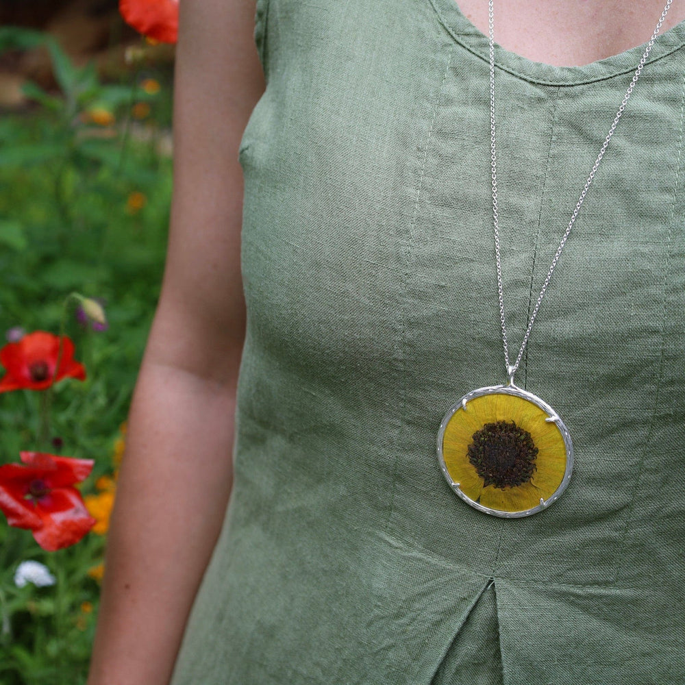 
                  
                    NKL Sunflower Extra Large Botanical Necklace - Recycled Sterling Silver
                  
                