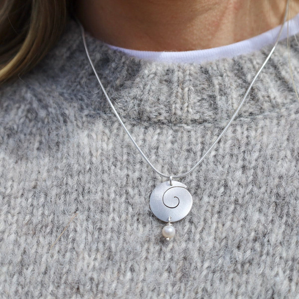 
                      
                        NKL Swirl Pendant with Pearl Drop Necklace
                      
                    