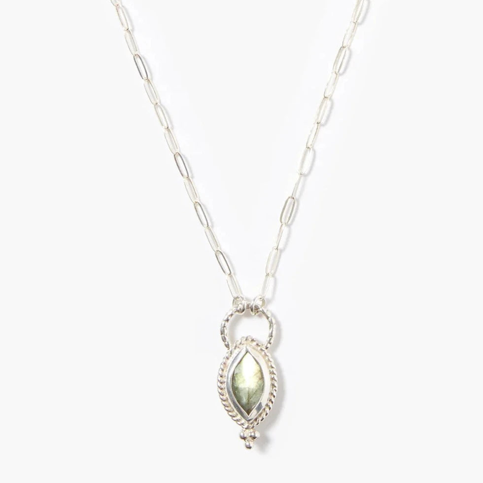 NKL Tavi Pendant Necklace Silver Labradorite