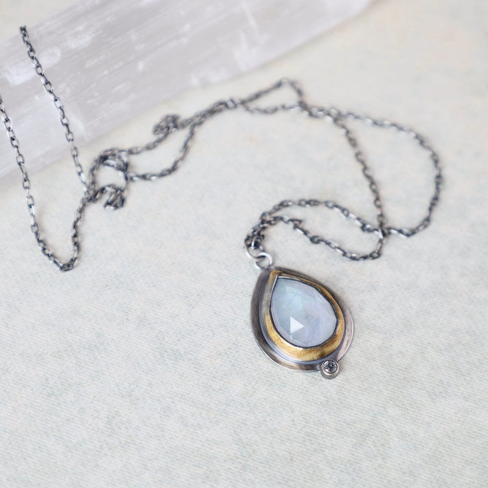 
                      
                        NKL Teardrop Rim Necklace in Moonstone
                      
                    