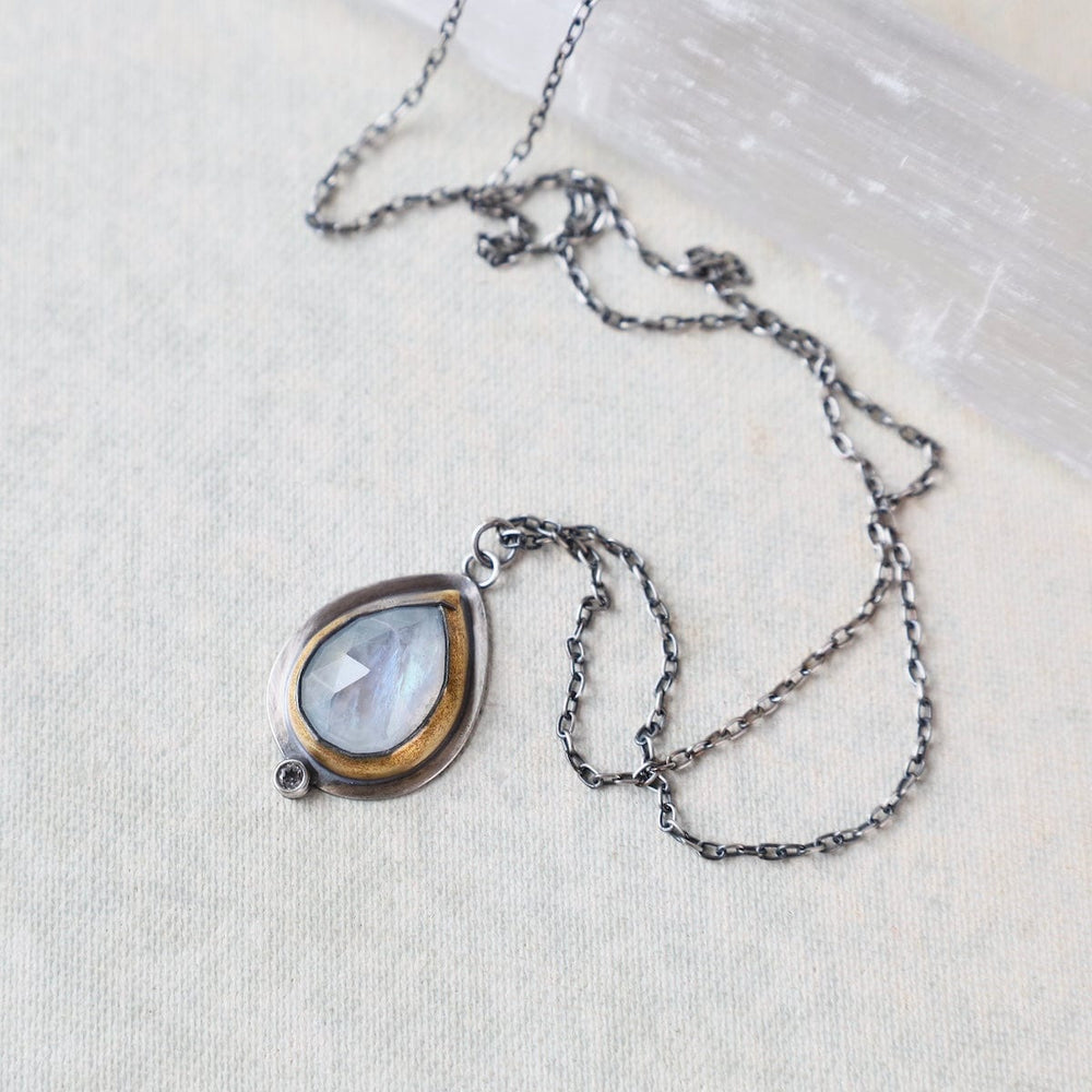 
                      
                        NKL Teardrop Rim Necklace in Moonstone
                      
                    