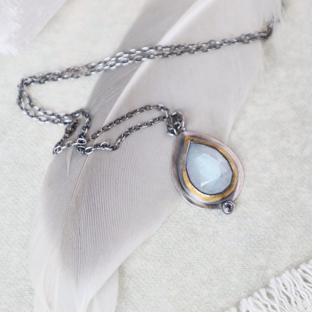 
                      
                        NKL Teardrop Rim Necklace in Moonstone
                      
                    